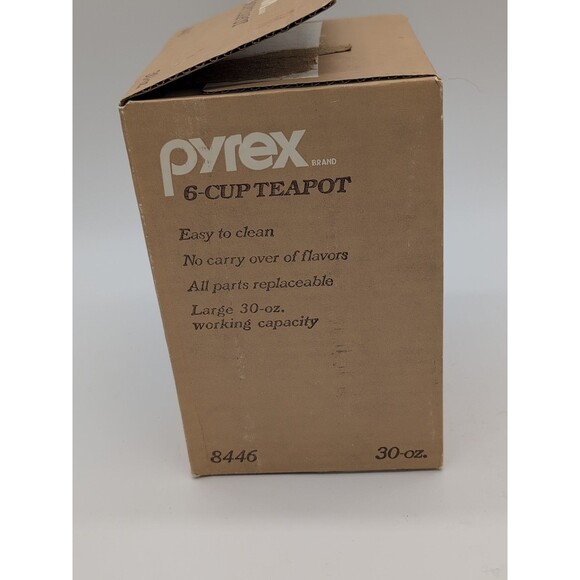 Pyrex 8446 30oz 6 cup Glass Teapot Coffee Pot Kettle With Box! - Picture 11 of 13